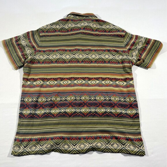 RRL Limited Mens Jacquard Knit Jersey Work Button Cotton Shirt Western Top Sz L - Picture 8 of 12